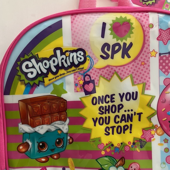 Shopkins Backpack - NWT - Front is Plastic - Back & Straps are canvas $19 - Picture 3 of 7